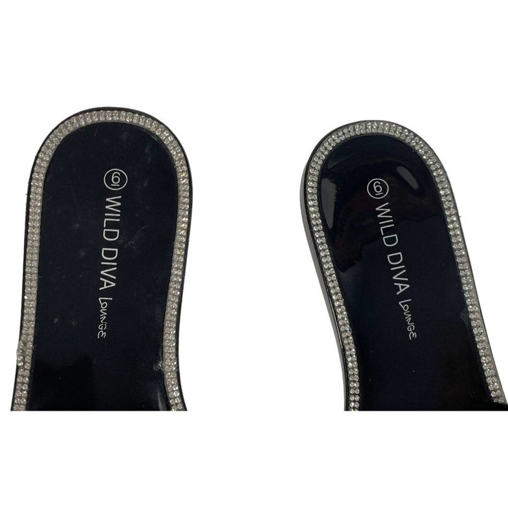 Wild Diva Womens Open Toe Jelly Sandal Jacelyn-03 Black With Spikes US Size 6 - Picture 6 of 7